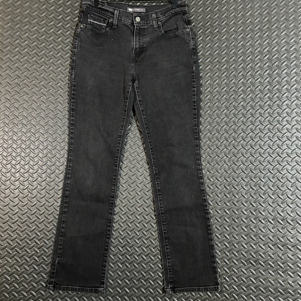 Levis 505 Straight Leg Jeans Black‎ Denim Stretch Pants W28 L32 6M